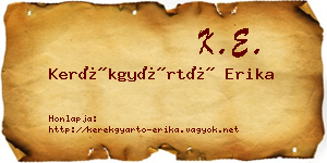 Kerékgyártó Erika névjegykártya